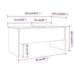 vidaXL Table basse chêne sonoma 102x50 5x46 5 cm bois d'ingénierie
