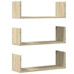 vidaXL Étagères murales 3Pièces chêne sonoma 58x18x18cm bois d'ingénierie