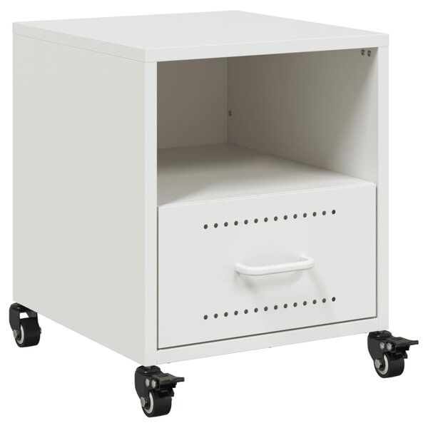 vidaXL Table de chevet blanc 36x39x43 5 cm acier