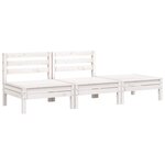vidaXL Canapé de jardin 3 places blanc bois de pin massif