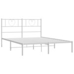 vidaXL Cadre de lit métal sans matelas et tête de lit blanc 120x190 cm