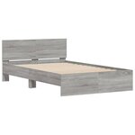 vidaXL Cadre de lit avec tête de lit sonoma gris 135x190 cm
