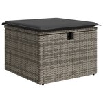 vidaXL Ensemble de 9 Canapés de Jardin avec Coussins Gris en Rattan Poly