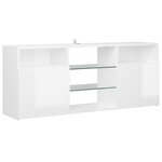 vidaXL Meuble TV avec lumières LED blanc brillant 120x30x50 cm