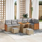 vidaXL Ensemble de canapé de jardin 11 Pièces Beige et Gris clair