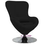 vidaXL Fauteuil œuf Noir 63 x 73 x 90 cm tissu