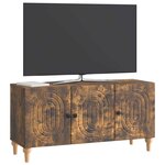 vidaXL Meuble TV 99 x 34 5 x 50 cm Chêne fumé Bois d'ingénierie