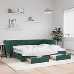 vidaXL Lit de jour avec gigogne et tiroirs sans matelas 80x200 cm