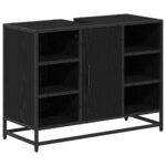 vidaXL Meuble de Lavabo de Salle de Bain Chêne noir 80 x 33 x 60 cm