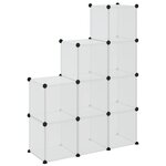 vidaXL Cubes de rangement 9 Pièces Transparent PP