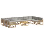 vidaXL Ensemble de canapés d'extérieur 11 pc Blanc et gris clair