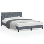 vidaXL Cadre de lit avec tête de lit Gris foncé 140x190 cm Velours