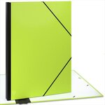 Carton à dessin- ACROPAQ- 52 x 72 cm- 2 Fermetures élastiques- Dos Extensible- Vert- Certifié FSC