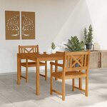 vidaXL Ensemble de salle à manger pour jardin 3 Pièces Marron