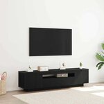 Buffet TV vidaXL avec lumières LED noir chêne 160x35x40 cm en bois d'ingénierie
