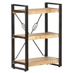 vidaXL Bibliothèque à 3 niveaux 60x30x80 cm Bois de manguier massif