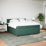 vidaXL Sommier à lattes de lit et matelas Vert foncé 200x200cm Velours