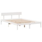 vidaXL Cadre de lit sans matelas blanc 135x190 cm bois de pin massif