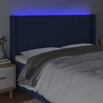 vidaXL Tête de lit à LED Bleu 203x16x118/128 cm Tissu