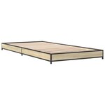vidaXL Cadre de lit chêne sonoma 90x200 cm bois d'ingénierie et métal