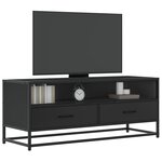 vidaXL Meuble TV noir 100x34 5x40 cm bois d'ingénierie et métal