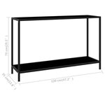 vidaXL Table console Noir 120x35x75 cm Verre trempé