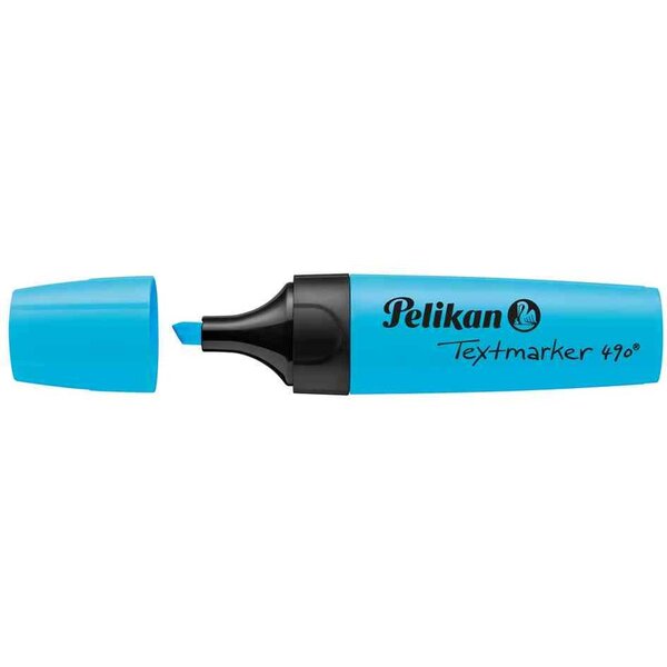 Surligneur Textmarker 490 Pointe biseautée 1 - 5 mm Bleu fluo PELIKAN