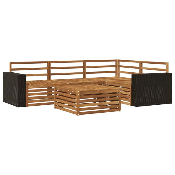 vidaXL Ensemble de canapés d'extérieur 5 pc Naturel