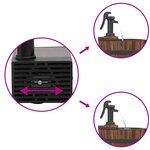 vidaXL Fontaine à eau sur roues pompe 55x55x80 cm bois de sapin massif