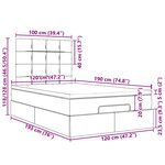 vidaXL Cadre de lit ottoman avec matelas gris clair 120x190 cm velours