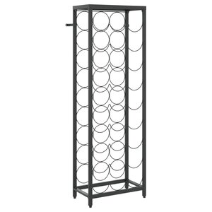 vidaXL Casier à bouteilles de 27 bouteilles noir 34x18x100cm fer forgé