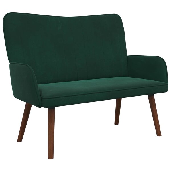 vidaXL Sofa 2 places Vert foncé 115 x 61 x 87 cm Velours (V)