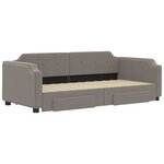 vidaXL Lit de jour avec gigogne et tiroirs sans matelas taupe 90x200cm