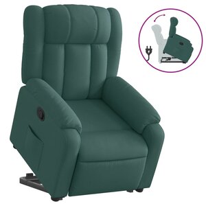 vidaXL Fauteuil inclinable vert foncé tissu