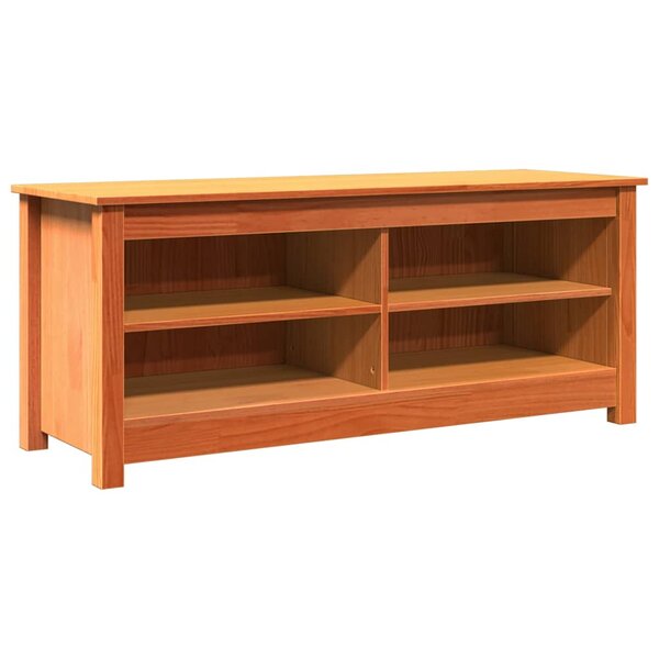 vidaXL Banc de rangement Brun cire 110 x 38 x 45 5 cm Pin massif