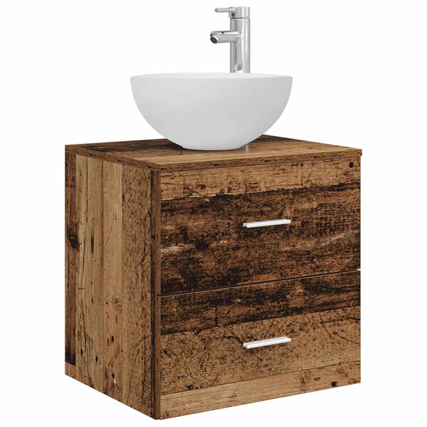 vidaXL Vanité de lavabo mural Bois ancien 49 5 x 41 x 64 5 cm