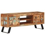 vidaXL Meuble TV 112x30x45 cm bois massif de récupération