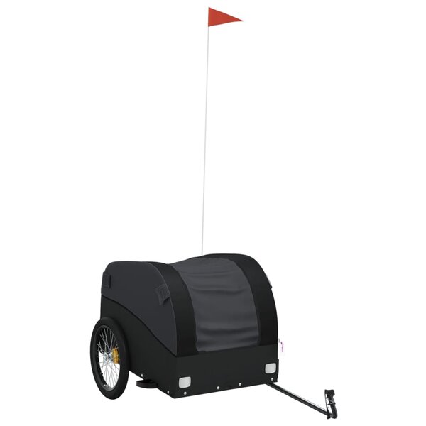 vidaXL Remorque de vélo noir 45 kg fer