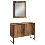 vidaXL Ensemble de mobilier de salle de bain avec étagère 3 Pièces Marron
