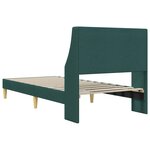 vidaXL Cadre de lit avec tête de lit Vert foncé 90 x 200 cm tissu