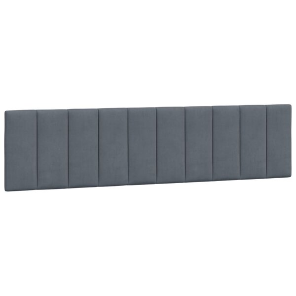 vidaXL Coussin de tête de lit gris foncé 200 cm velours