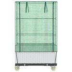 vidaXL Jardinière surélevée avec housse et roues aspect rotin