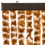 vidaXL Rideau anti-mouches ocre et blanc 118x220 cm chenille