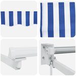vidaXL Auvent rétractable Bleu et Blanc 3 5 x 2 m