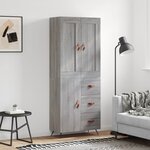 vidaXL Buffet haut Sonoma gris 69 5x34x180 cm Bois d'ingénierie