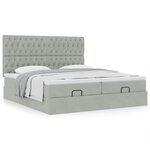 VidaXL Cadre de lit ottoman et matelas gris clair 180x200cm velours