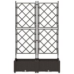 vidaXL Bac à fleurs avec Treillis Marron 80 x 40 x 125.5 cm PP