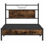 vidaXL Cadre de lit sans matelas chêne fumé 100x190 cm bois ingénierie