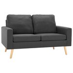 vidaXL Ensemble de canapés 2 Pièces Tissu Gris foncé