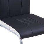vidaXL Chaises à manger cantilever lot de 2 noir similicuir